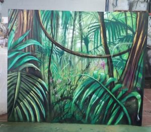 mural graffiti selva jungla